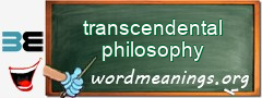 WordMeaning blackboard for transcendental philosophy